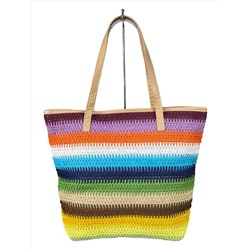 Пляжная сумка шоппер из соломы, мультицвет