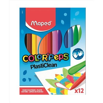 Maped. Пластиковые мелки "Color'Peps" в картон. футляре, 12 шт арт.862011