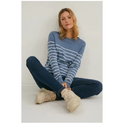 Fine knit jumper - striped