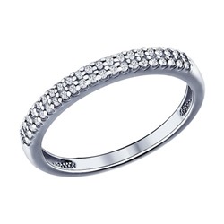 Серебряное кольцо с дорожкой фианитов, 94011536