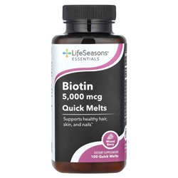 LifeSeasons Biotin, Mixed Berry, 5,000 mcg, 100 Quick Melts