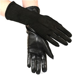 Удлиненная модель женских перчаток (натуральная кожа + замша) //