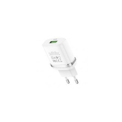 Зарядное устройство Hoco C12Q QC3.0 3А USB + кабель microUSB, белое