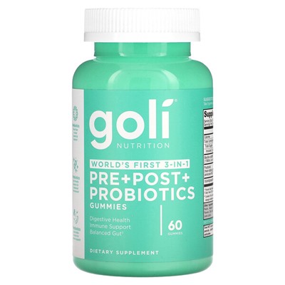 Goli Nutrition Pre+Post+Probiotics, 60 Gummies