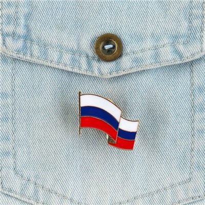 Значок «Флаг РФ», 3 х 2.2 см