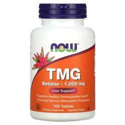 NOW Foods TMG, 1000 мг, 100 таблеток - NOW Foods