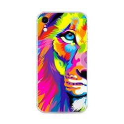 Силиконовый чехол Красочная морда льва на iPhone XR (10R)