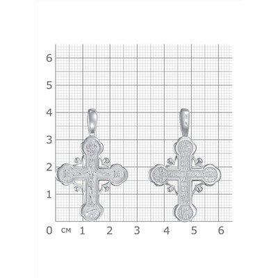 Крест из серебра литье белый