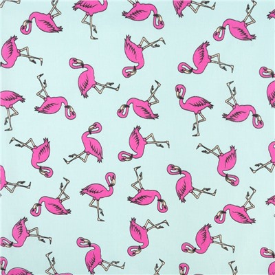 Ткань на отрез поплин 150 см 434/2 Фламинго цвет мята