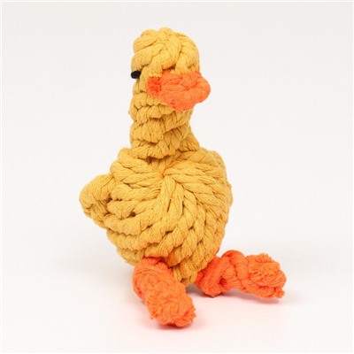 Игрушка канатная "Цыплёнок" до 110 г, 14*9 см, жёлтая