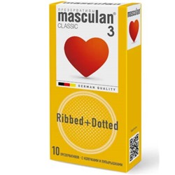 Masculan Ribbed+Dotted с пупырышками и колечками, 10шт