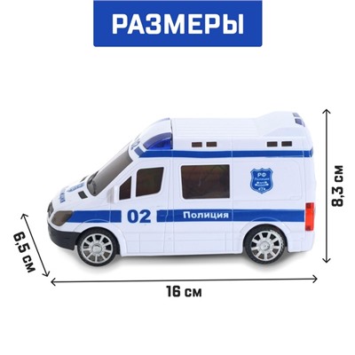 Машина «Полиция», русская озвучка, световые и звуковые эффекты, работает от батареек