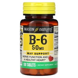 Mason Natural B-6 - 50 мг - 100 таблеток - Mason Natural