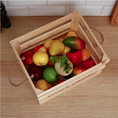 Ящик для овощей и фруктов, 35 × 28 × 21 см, деревянный