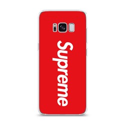 Силиконовый чехол Supreme на красном фоне на Samsung Galaxy S8