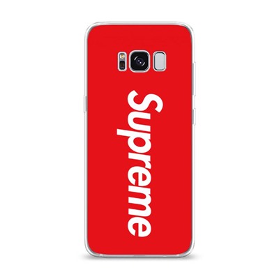 Силиконовый чехол Supreme на красном фоне на Samsung Galaxy S8