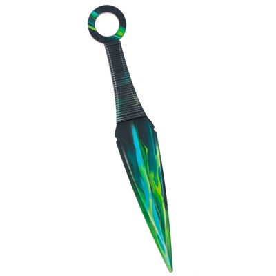 Сувенир деревянный нож кунай «Зеленый кристалл», 26 см