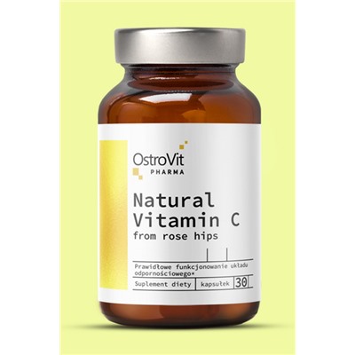 OstroVit Pharma Natural Vitamin C from Rose Hips 30 caps - ШИПОВНИК ВИТАМИН С