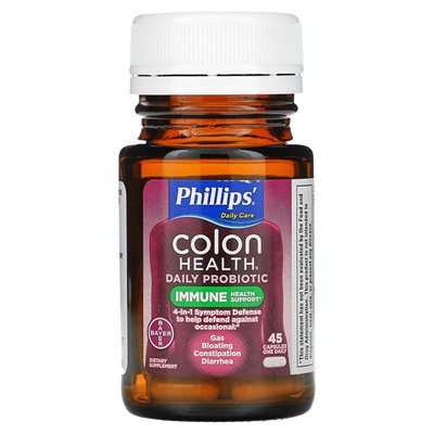 Phillips' Ежедневный пробиотик Colon Health, 45 капсул