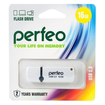 16Gb Perfeo C07 White USB 2.0 (PF-C07W016)
