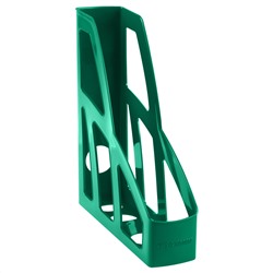 Лоток для бумаг вертикальный СТАММ "Лидер", зеленый, ширина 75мм ЛТВ-30453