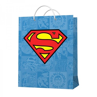 ND Play. Superman Пакет подарочный большой (голубой с лого), 335*406*155 мм арт.292337