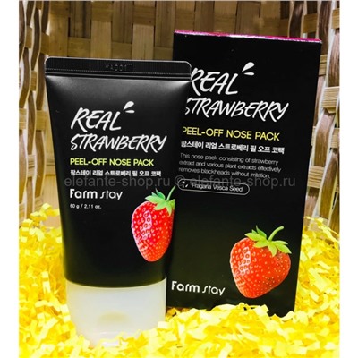 Маска-пленка для кожи носа FarmStay Real Strawberry Peel-Off Nose Pack 60ml (13)