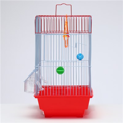 Клетка для птиц укомплектованная Bd-1/2q, 30 х 23 х 39 см, красная (фасовка 12 шт)