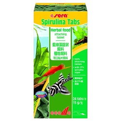 Корм растительный Sera Spirulina для рыб, 24 таблетки, 15 г