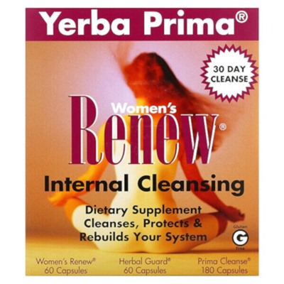 Yerba Prima Women's Renew Internal Cleansing, 3 Part Program, 300 Capsules