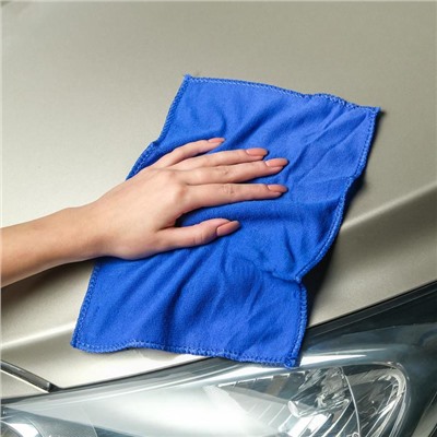 Тряпка для мытья авто, Grand Caratt, микрофибра 20×30 см, синяя