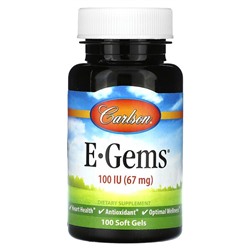 Carlson E-Gems - 67 мг (100 МЕ) - 100 мягких капсул - Carlson