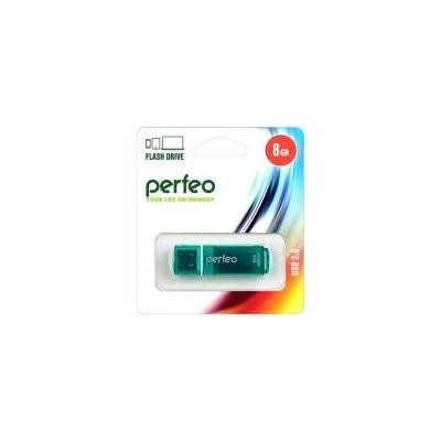 8Gb Perfeo C13 Green USB 2.0 (PF-C13G008)