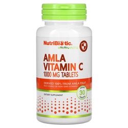 NutriBiotic Immunity, Амла, витамин С, 1000 мг, 30 веганских таблеток