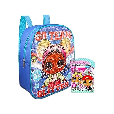 LOL Doll Mini Backpack and Art Carry Along Case - LOL Doll Gift Bundle with 12" Reversible Sequin Mini Backpack and Art Case with Coloring Utensils, Coloring Pages, and Stickers (LOL Doll Art Kit)