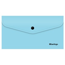 Папка-конверт на кнопке Berlingo "Instinct" С6, 200мкм, аквамарин EFb_06510