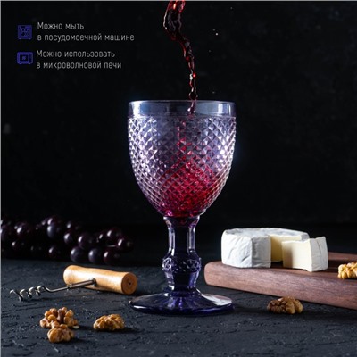 Набор бокалов из стекла Magistro «Вилеро», 280 мл, 6 шт, цвет фиолетовый