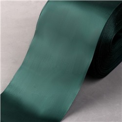 Лента атласная, 100 мм × 100 ± 5 м, цвет тёмно-зелёный