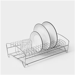 Сушилка для посуды с поддоном, 39×25×12 см, цвет хром