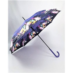 Зонт-трость женский DINIYA арт.894 полуавт 24(61см)Х8К узоры