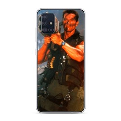 Силиконовый чехол Арнольд Шварцнеггер с базукой на Samsung Galaxy A51