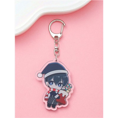 1 Stück Schlüsselanhänger & Taschenanhänger aus blauem Acryl mit blau Lock Anime Cartoon Motiv, Modisches Accessoire, Geschenk für Feste