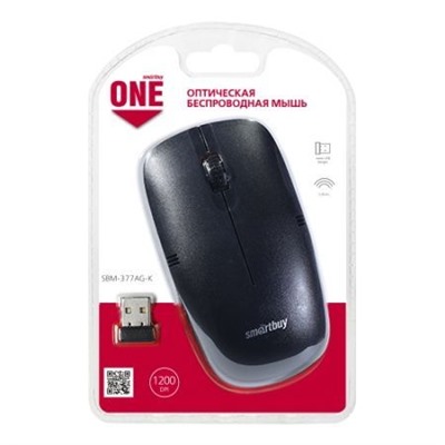 Мышь беспроводная SmartBuy 377AG Black USB (SBM-377AG-K)