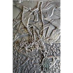 Ладонь Фатимы (хамса) на цепочке, серебро 925пр
