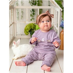 Сиреневые брюки "Кролики" для новорождённого (550262610)