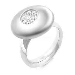 Кольцо из родированного серебра с куб. цирконием