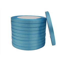 Однотонная атласная лента (насыщенно-голубой), 6мм * 250 ярдов