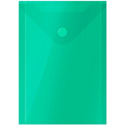 Папка-конверт на кнопке А6, (105*148мм)150мкм, зеленая 281226