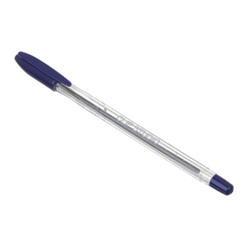Ручка шариковая синяя, 1.0мм, прозрачный корпус, пластик уп 50шт