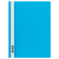 Папка-скоросшиватель пластик. А4, 160мкм СТАММ А4, голубая с прозрачным верхом ММ-30717